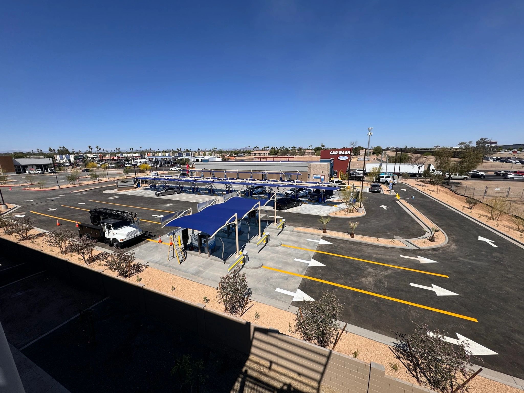 Car wash aerial view